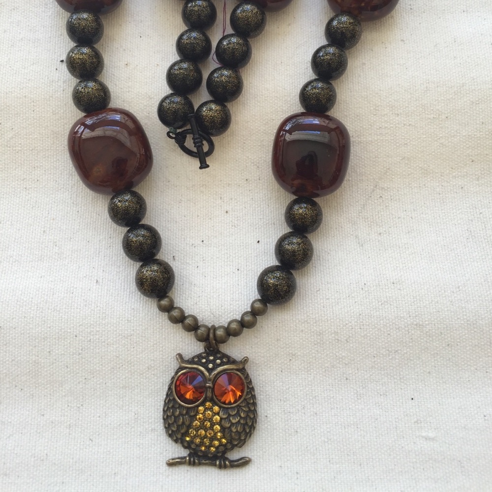 Handmade statement necklace! Owl!